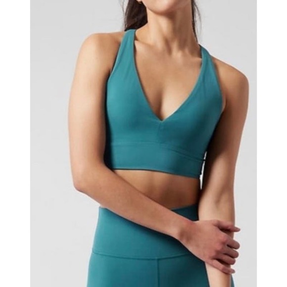 Athleta Transcend Plunge Bra Blue/Green XL - Picture 1 of 6